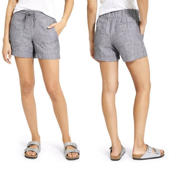 Athleta 100% Linen Heathered Flint Grey Shorts - 0 - Picture 11 of 11